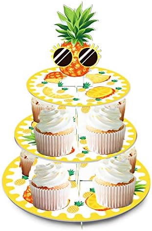 Cupcake od ananasa, 3-ravni kartonski kartonski zaslon od karata Cupcakes Hower Holder Candy Cookie ladica