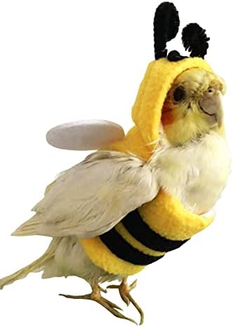 Qwinee Cartoon Bee Design Bird kostim ptica Halloween Dress-up Party Odreda za odmor Odjeća za afričku sivu,