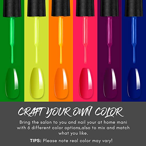Makartt Painted gel Set lakova za nokte 6 neonskih boja Bundle Builder Gel za nokte 15 ml multifunkcionalni