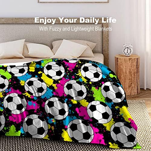 Soccer pokrivač super mekane flanelne ćebe i bacaju na otvorenom nogomet za posteljinu dječake Djevojke