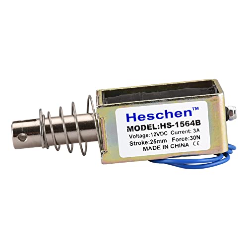 Heschen Solenoid Elektromagnet, HS-1564B, DC12V 3A, 25 mm moždani udar, sila 30n, gurnite tip izvlačenja,