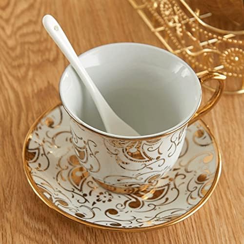 TREXD keramički čaj i tanjur Gold China Kina Kupovi kafe set Pot krema sa šećerom Čaj čajnik