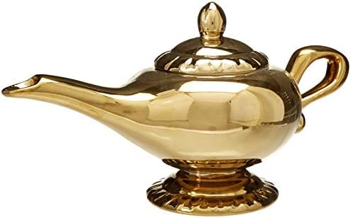 Disney's Aladdin Golden Genie lampica keramika 32 unce čajnik Beauticly Čaj za piva Kettle Whimsical Polirano