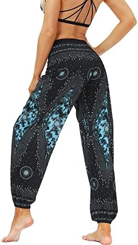 Houkai ženski rayon print ukinuti struk harem pantalone Boho joga hipi hlače sužene labave hlače na