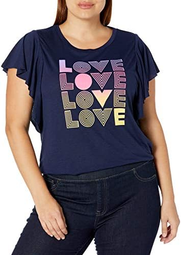 Jessica Simpson ženska Yara Cutie ruffle rukava grafička majica