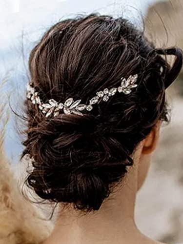 Easedaily Rhinestone Bride vjenčanje češalj za kosu srebrni Kristal Bridal Headpieces Opal traka za glavu Hair
