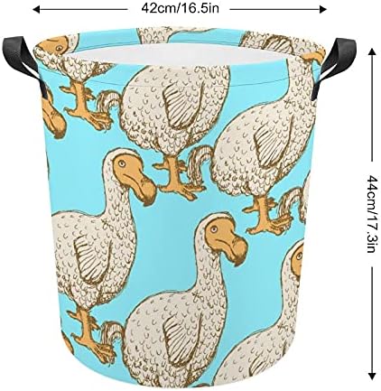 Slatka Dodo Birds torba za veš sa ručkama okrugla korpa vodootporna korpa za odlaganje sklopiva