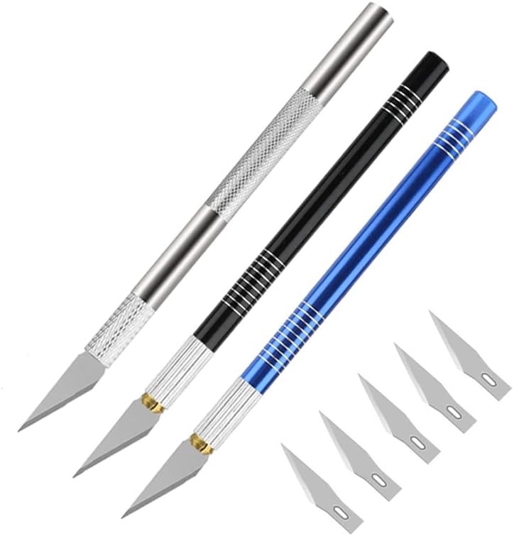 Fenrry Precision Metal Carving Knife Anti-Slip skalpel Knife komplet kožnih zanatskih alata sa 5 oštrica