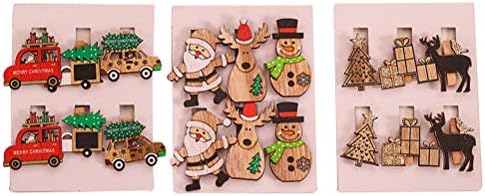 LIOOBO 3 kom Božić Photo Clips Colorful Doll Cards Clip vizitkarte Holder Božićna dekoracija
