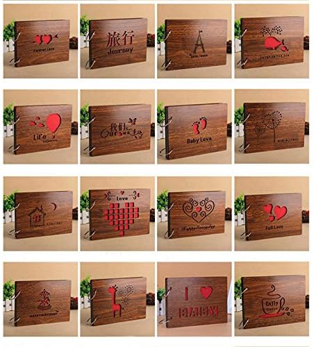 Syxmmsm 8 inčni drveni poklopac ručno izrađeni labavi list zalijepljeni foto album Personalizirani DIY venčani
