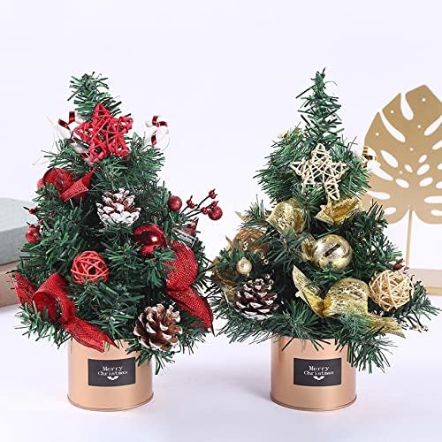 Luler 30cm Mini božićno drvce Desktop božićno stablo ukrasi Office Božićni ukrasi 红色 30cm