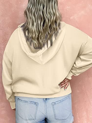 Eytino Womens plus veličine duksevi na vrhu casual dugulja s dugim rukavima niz duks pulover sa džepom