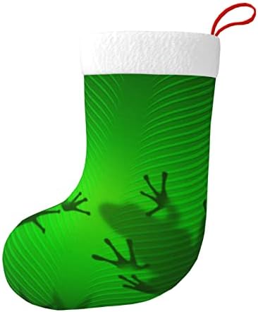 Austenstern Božićne čarape Tropska žaba sjena na listu dvostrano kamin viseći čarape