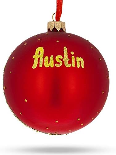 Austin, Texas Glass Ball Božić Ornament 4 Inča