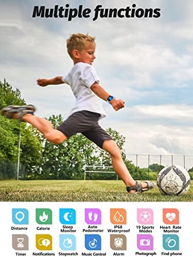 Mgaolo Kids Smart Watch za dječake, fitness tracker sa monitorom spavanja za otkucaje srca za Android iPhone, vodootporni DIY Gledaj za praćenje pedometra