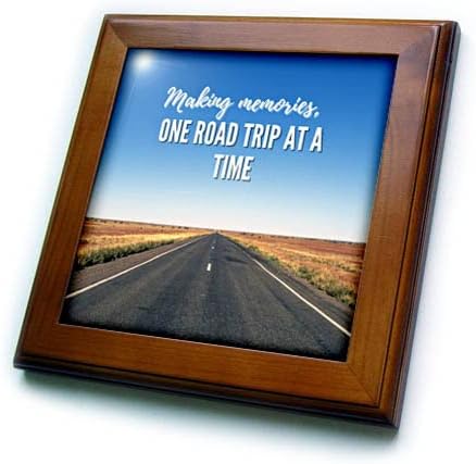 3drose Unique Travel Making Memories one road Trip at a time-Framedled Tiles
