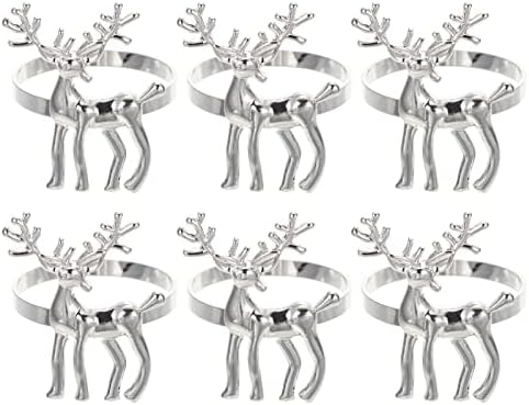 Upkoch 6pcs Reindeer prsten za prsten za salvete Christmas Christmas Prstenovi za salvete za božićne police