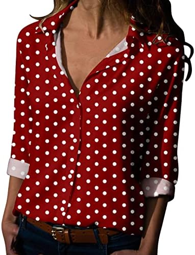 Ženska bluza Ženske vrhove Dressy casual gumb dolje cvjetno 3/4 rukava 3/4 rukave slatke vrhove za žene