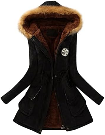 SNKSDGM Zimski kaputi za žene plus veličine debele letene obložene parka jakne s lažnim krznenim kapuljačom tople odjećom naduvačem