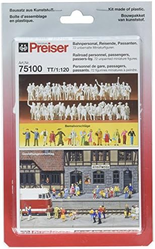 Preiser 75100 paket Neobojenih figura; 1:120 tt željeznički radnici, prolaznici, putnici tt model