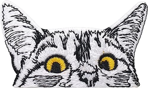 Clover Inter CAT CATCES Pegla na vezenu značku pilu na patcku za traperice, odjeću, torbe,