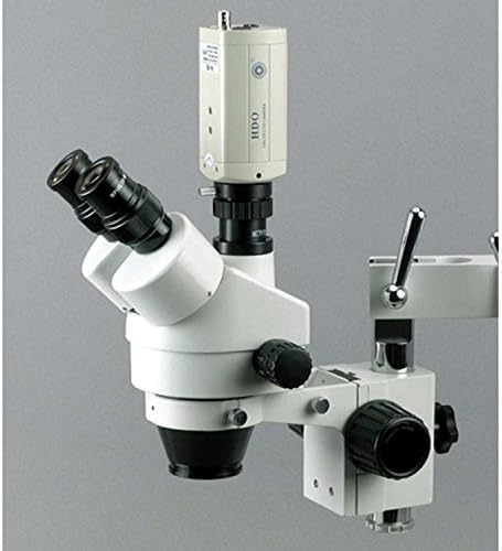 Amscope SM-4TPY profesionalni Trinokularni Stereo Zoom mikroskop sa istovremenom kontrolom fokusa, okular WH10x, uvećanje 7X-90X, zum objektiv 0,7 X-4,5 X, ambijentalno osvjetljenje, stalak za granu s dvije ruke, uključuje 2,0 X Barlow objektiv