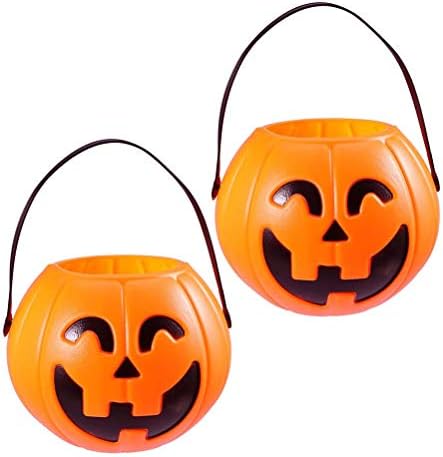 Toyvian 17cm Halloween Prijenosni kašika bundeve Child Cink ili tretirajte nosač bombona bundeve 2 komada