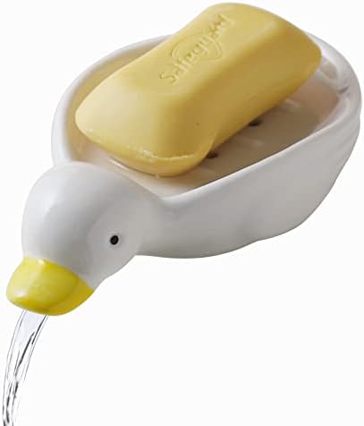 Makouyu sapun za samostajanje sapuna Slatka patka oblika sapuna za tuš za tuš kupatilo Kuhinjski sudoper Keramictray držač