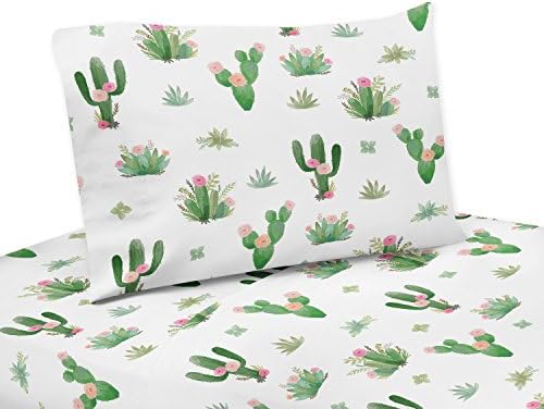 Ružičasti i zeleni boho votlonski kraljičin list za kaktus cvjetni kolekciju - 4 komada set