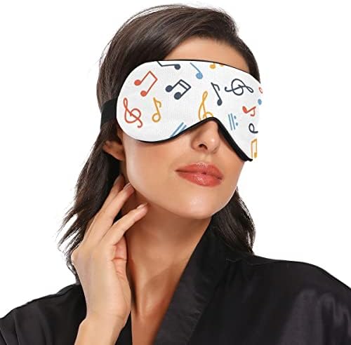 ALAZA Šarene glazbe Notes Musical Sleep Maska za žene Muška maska ​​za oči za spavanje Smešno zatamnjeno