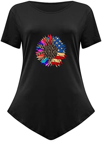 QCEMENI Ženska tunika vrhova majica za neovisnost 4. srpnja Američka zastava Majica kratkih