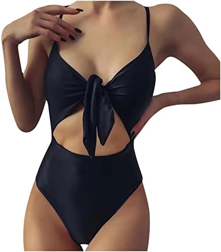 Jednodijelni kupaći kostim za žene V izrez prednja leptir mašna Monokini kupaći kostimi Soild kupaći kostimi