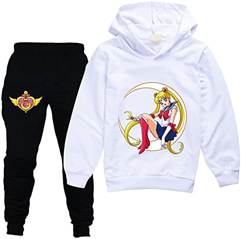 Leeorz Kids Sailor Moon Duks slatki pulover Hoodie i jogging hlače 2 komada ležerna dukserica