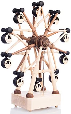 Europska drvena rotirajuća muzička kutija za ferris kotača, kreativna ručno rađena muzička kutija Retro ukrasi za rođendan za rođendan za Valentinovo Poklon melodičan