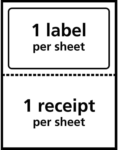 Avery naljepnice za otpremu za štampanje sa papirnim Priznanicama, 5-1/16 x 7-5 / 8, bijele, 50 praznih poštanskih naljepnica