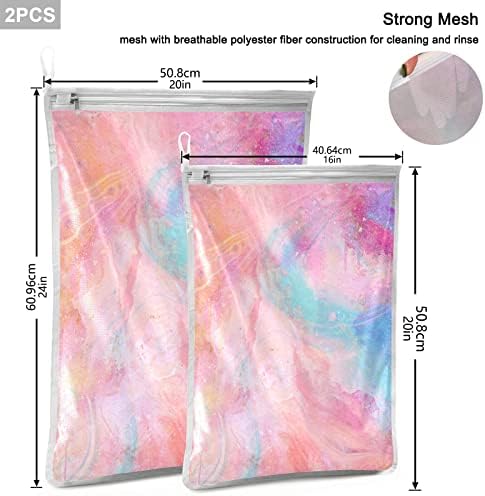 2kom mrežaste torbe za pranje veša akvarel sprej torba za pranje veša sa visećim vrećicama sa patentnim