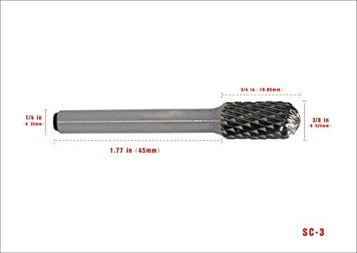 YUFUTOL SC-3 Tungsten Carbide Burr cilindrična kuglasta kuglastog oblika dvostruko izrezana rotirajuća
