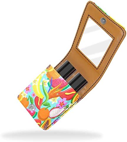 Tropical Fruit Portable Mini Makeup ruž za usne ključ putna torbica PU kožna torbica za sjaj za usne za žene
