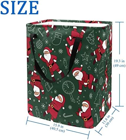 Slatka Božić Santa Claus Print sklopiva korpa za veš, 60L vodootporne korpe za veš kanta za veš igračke ostava