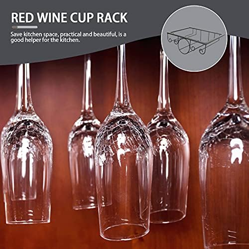 Toyvian Glass Display polica čaša za vino viseći stalak držač gvozdene šolje ispod ormarića stalak za staklo