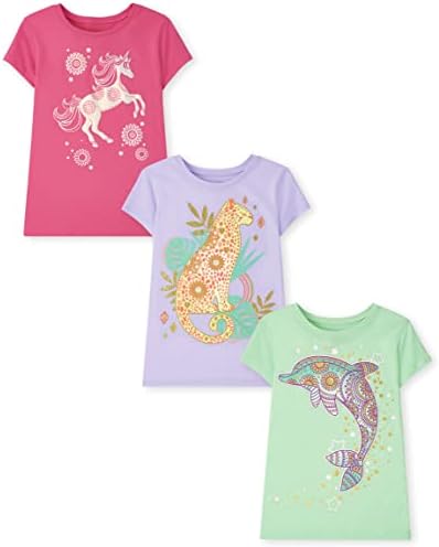 Dječiji Place djevojke kratki rukav grafički T-Shirt 3-Pack
