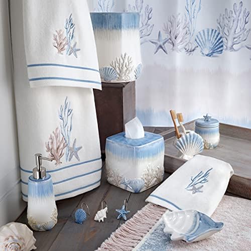 Avanti Posteljina - Sapun, Kontrolni dekor, Primorski nadahnuta kupaonica Pribor, bijela / plava