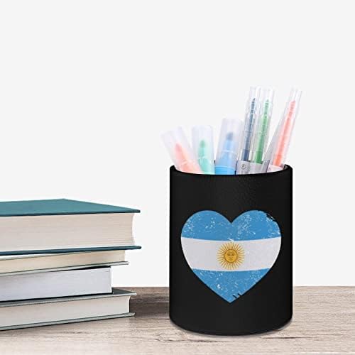 Argentina Retro Heart Shaped Flag Printed Pen Holder pencil Cup za stoni Organizator držač četkice