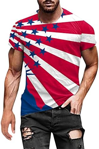 Tdoenbutw Patriotske košulje za muškarce Thirts American Flag tiskani gumb Havajska majica Velike