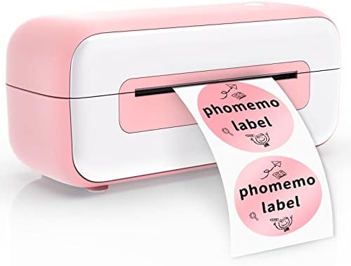 Phomemo Pink Label Printer, Thermal Label Printer za pakete za otpremu, štampač naljepnica za otpremu sa 3