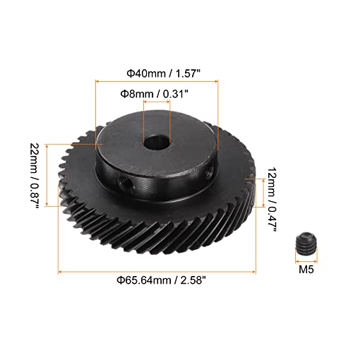 uxcell 8mm unutrašnji otvor blende 45T spiralni zupčanik 1 Mod kaljen 45 # Čelični diferencijalni diferencijalni motor spiralni zupčanik dijelovi opreme, u pravom smjeru