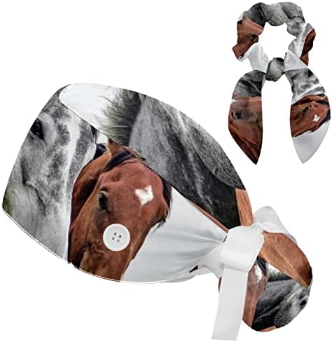 Konji glave životinje Hirurška kapa sa tipkama / luk kosom škljoki za dugu kosu