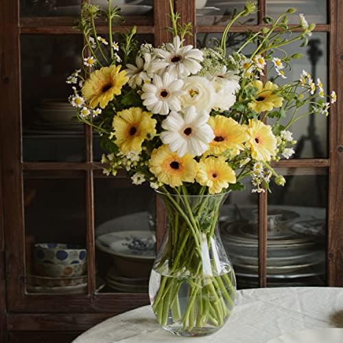 Darenyi Clear Flower Vase, 4,5 DIA 9 H Crystal Prozirna stakla Vaza Moderna ukrasna vaza za cvijeće, stakleni
