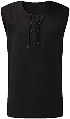 Velike i visoke haljine za muškarce bluza rezervoar za muškarce Drawstring Street Slim Fit Top