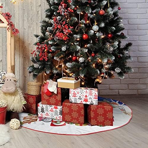 Božićno suknje za božićno drv, sretan božićni snjegović Xmas Mat, 30 x 30 Dwarf Tree Base Mat za rustičnu sreću Božićnu zabavu Xmas Dekoracije za odmor